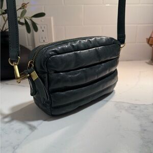 Madewell Leather Quilted Crossbody Bag - Green